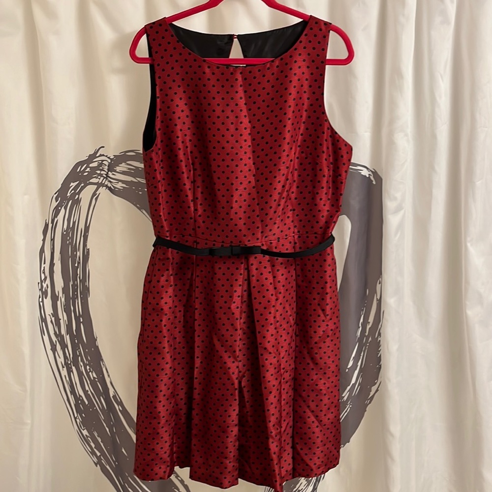 Danny & Nicole Red Dress with Black Polka Dots